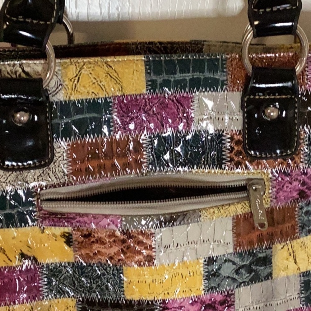 Kimbel Women’s Purse Shoulder Bag Handbag Vinyl Multicolor Y2K Retro - Picture 7 of 9